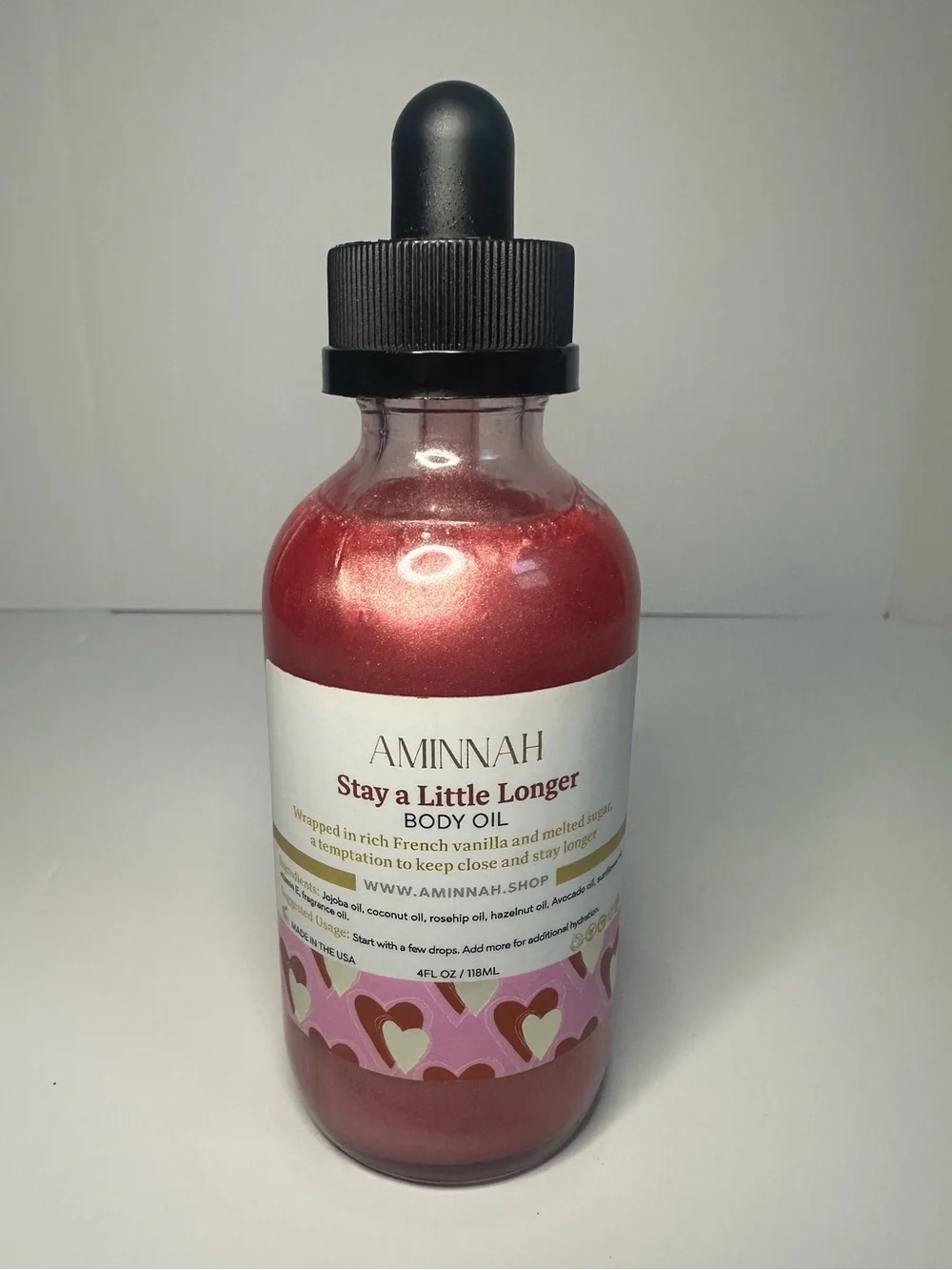 Aminnah New Stay a Little Longer Shimmer Body Oil Vanilla Sugar - Discontinued